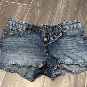 Lucky Brand Blue Jean Shorts Distressed Frayed Hem